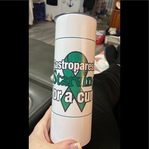 Custom made 20 ounce Tumbler with lid and straw